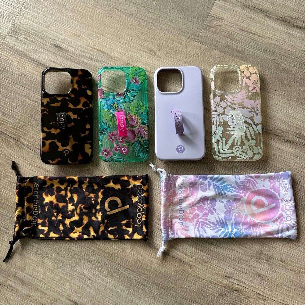 Loopy Phone Cases & Pouches 4 Cases & 2 Coordinating Pouches iPhone 13 6.1PRO R